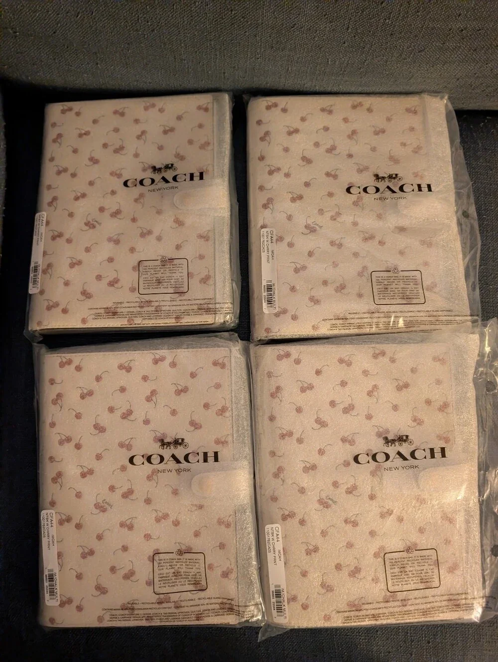 COACH Cherry Print Notebook Organizer - White with Red Cherries CFA44 !!!!!